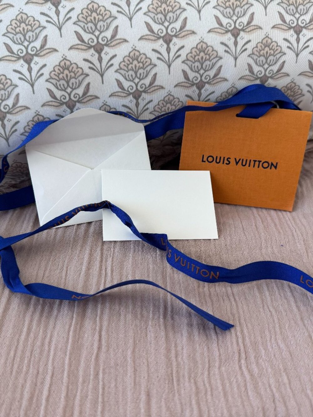 Louis Vuitton Mini Gift Card, Blank Note Card, Envelope & Ribbon